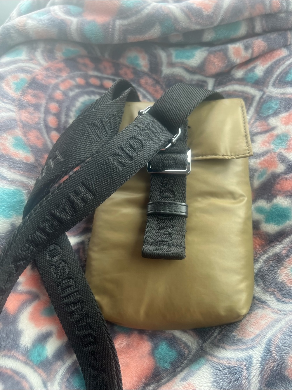 Harley Davidson NWT utility phone bag/ crossbody in olive green and black nylon